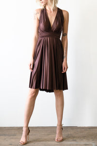 Exclusive Satin Wrap Circle Dress