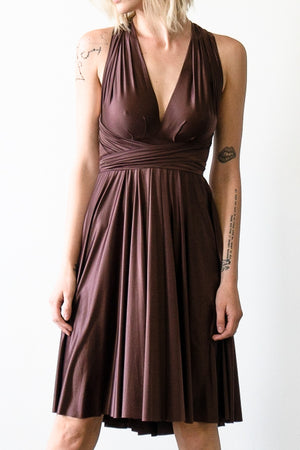 Exclusive Satin Wrap Circle Dress