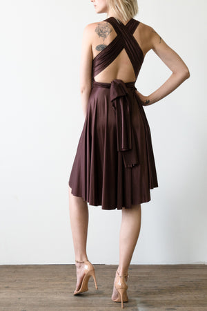 Exclusive Satin Wrap Circle Dress