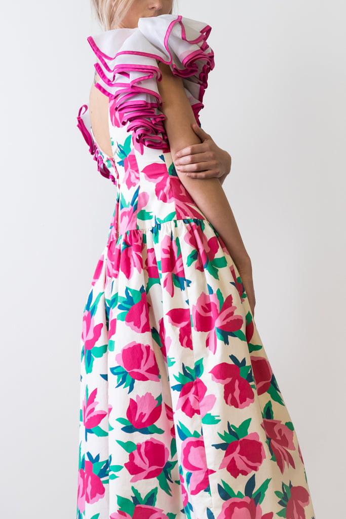 Vintage Victor Costa Floral Print Dress