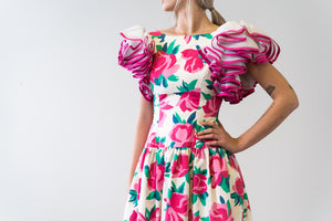 Vintage Victor Costa Floral Print Dress