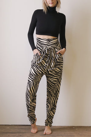 Exclusive Zebra Print Pin Leg Pants
