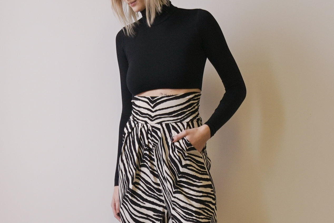 Exclusive Zebra Print Pin Leg Pants