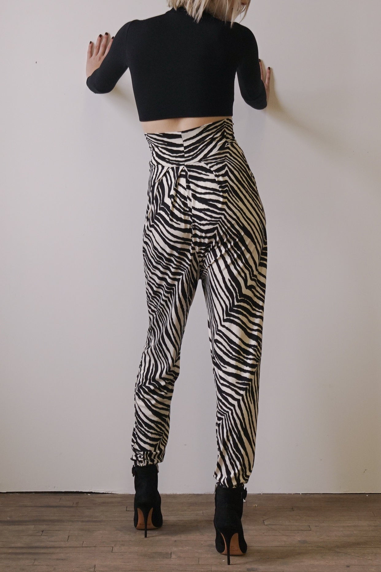 Exclusive Zebra Print Pin Leg Pants
