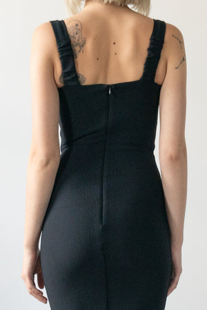 Ribbed Scuba Bustier Pencil