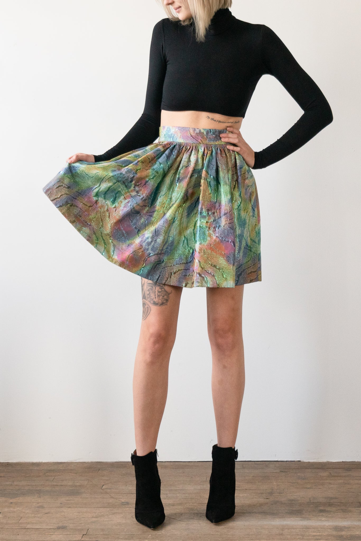 One Off Metallic Party Skirt