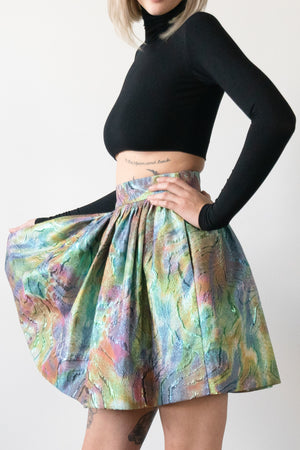 One Off Metallic Party Skirt