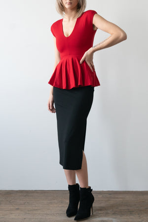 Archival Rare V Neck Peplum