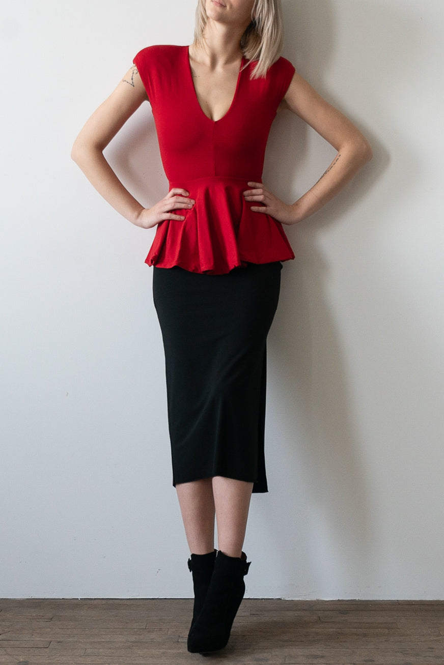 Archival Rare V Neck Peplum