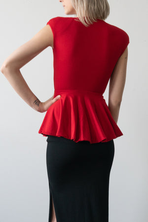 Archival Rare V Neck Peplum