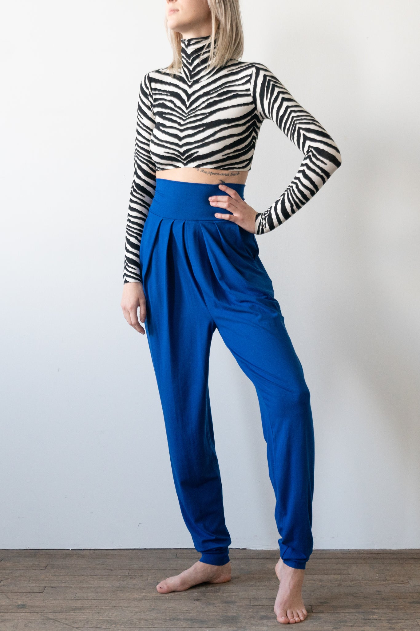 Exclusive Zebra Print Cropped Turtleneck