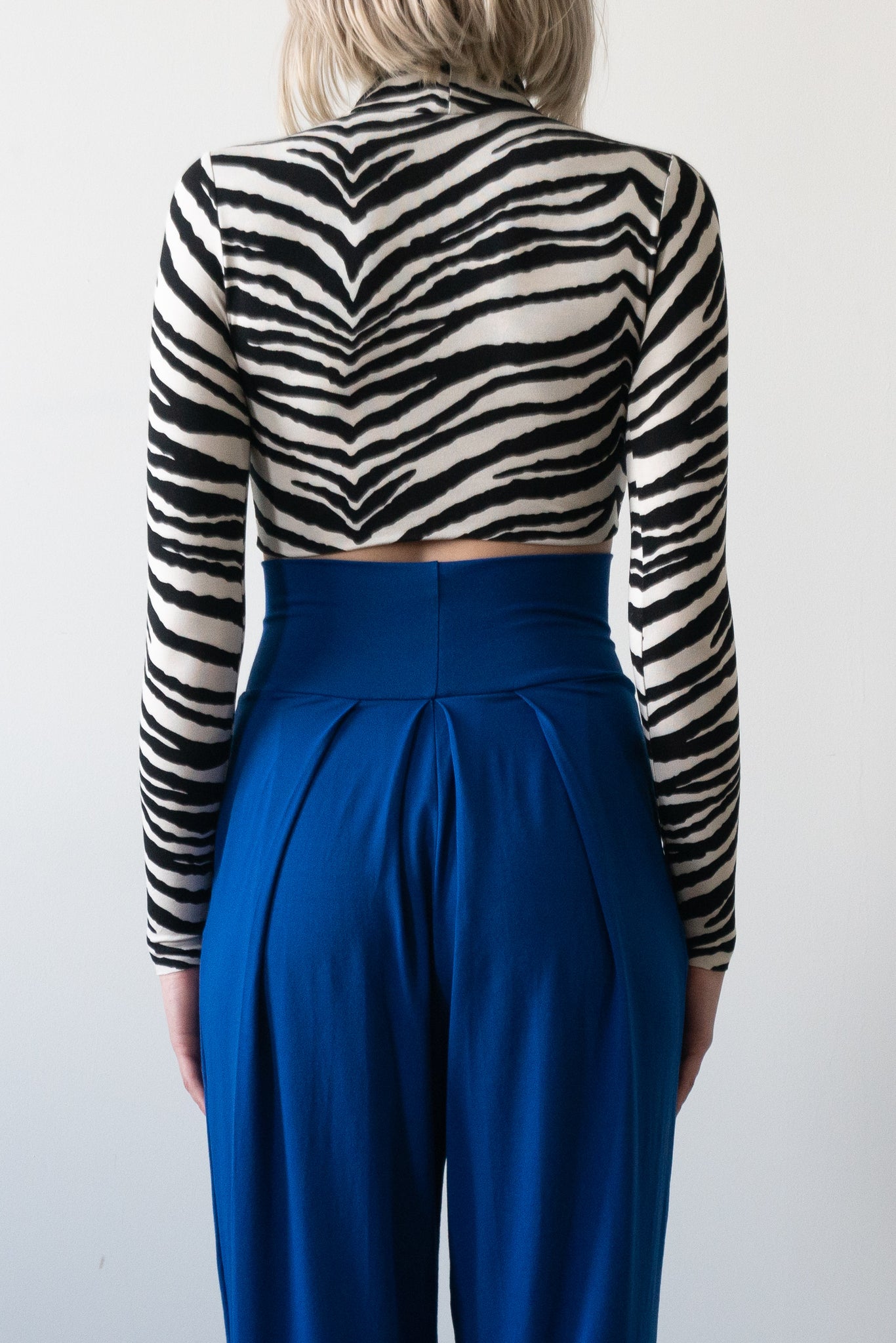 Exclusive Zebra Print Cropped Turtleneck