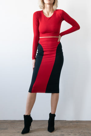 Color Block Pencil Skirt