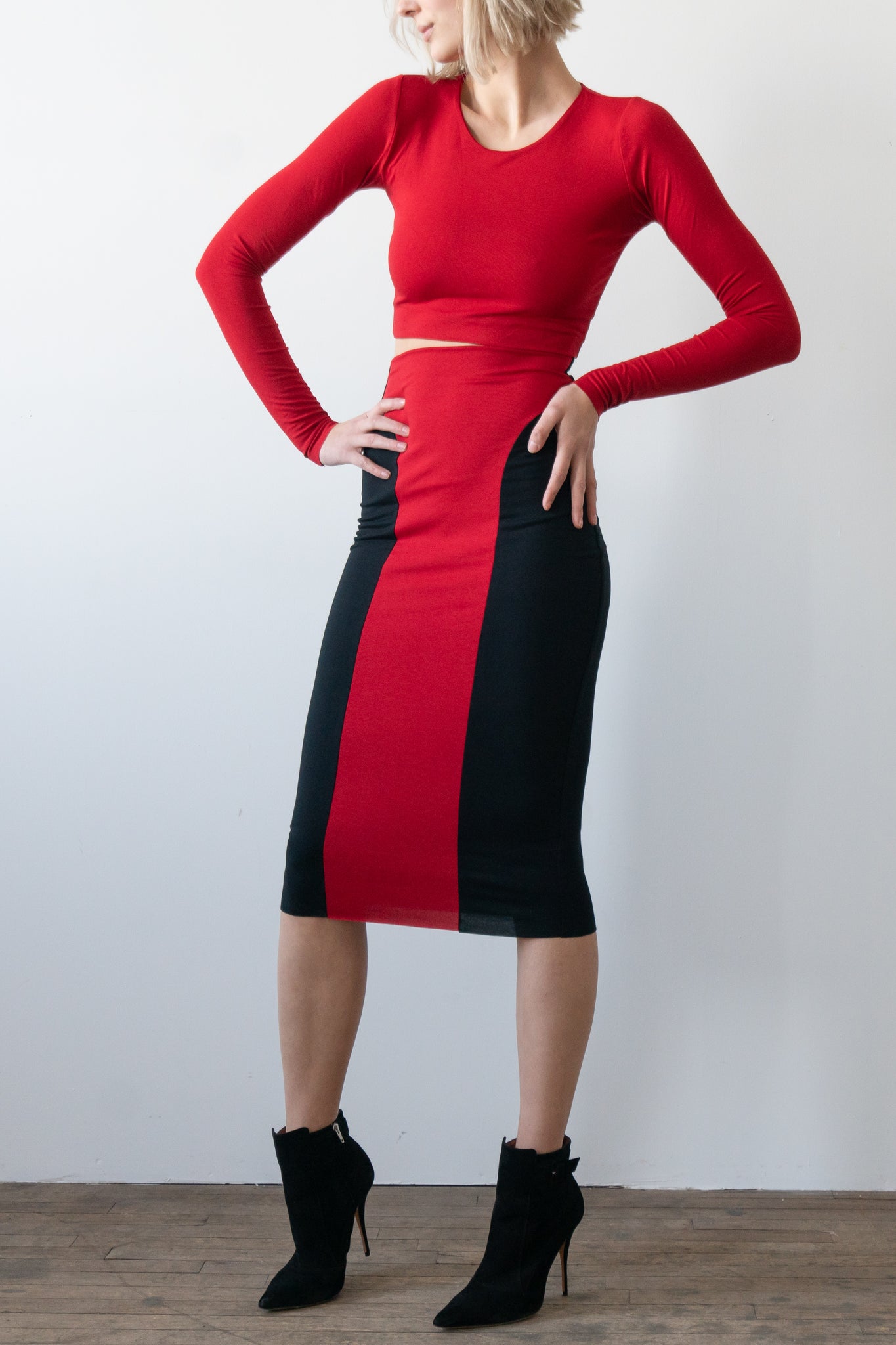 Color Block Pencil Skirt